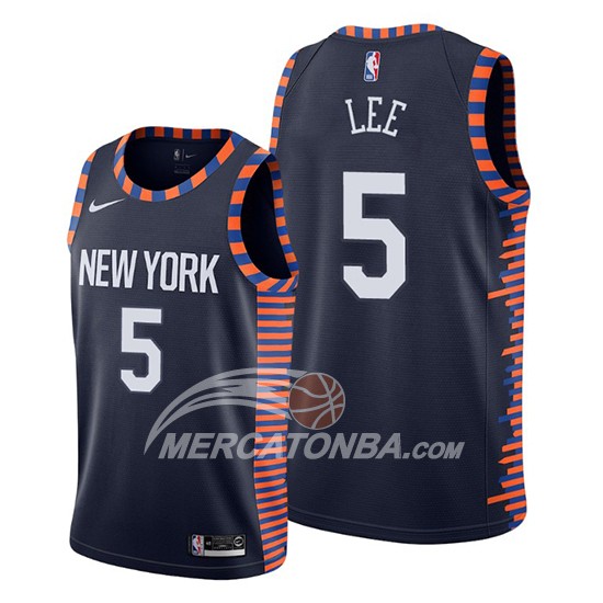 Maglia New York Knicks Courtney Lee Citta Edition Blu